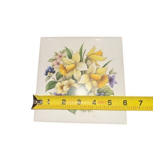 Rare VTG St Martin Email de Limoges trivet hot plate Bouquet Flower Floral - Picture 2 of 8